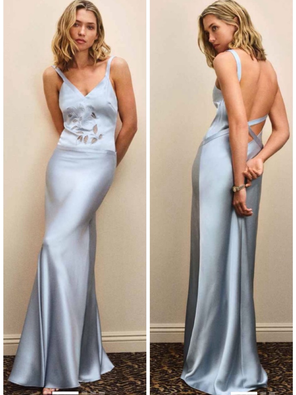 Reformation Tatie Silk Maxi Dress Mineral Blue SZ US 2 NWT